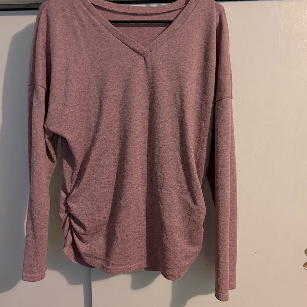 SHEIN Women purple & black/gray long sleeve shirt